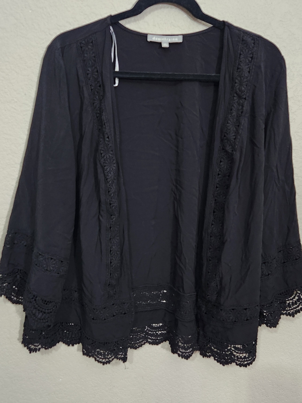Daniel Rainn Black Top with Contrasting Gray Label